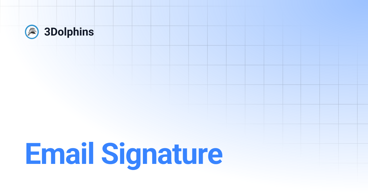 Email Signature | 3Dolphins ID | 3Dolphins