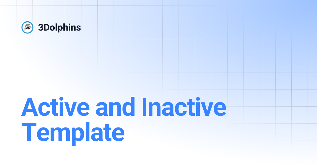 Active and Inactive Template | 3Dolphins ID | 3Dolphins